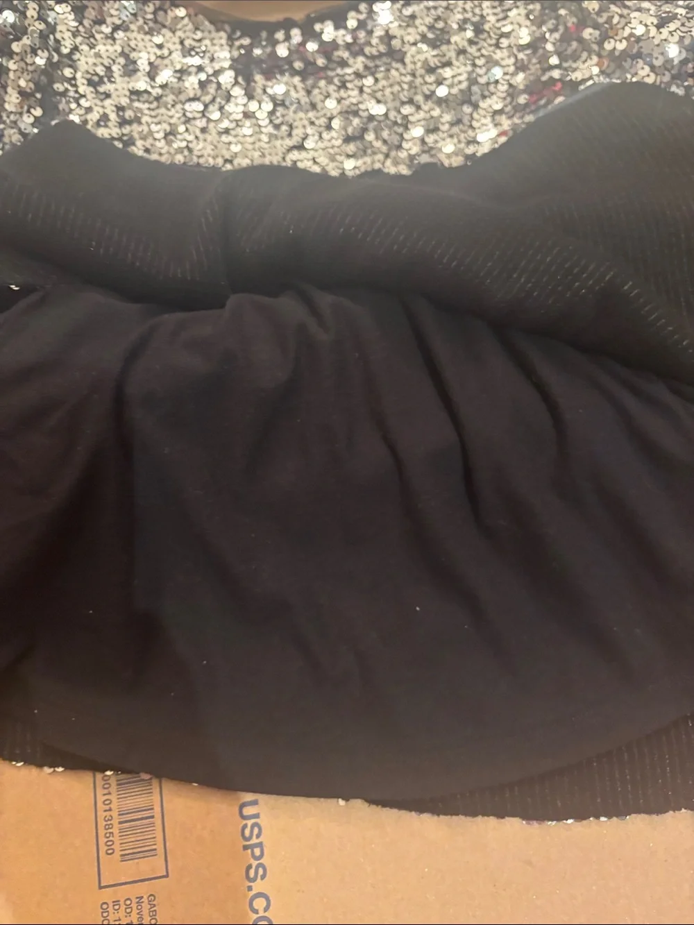 Zara Silver Sequin Puff-Sleeve Party Dress